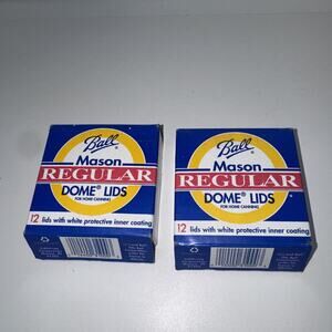 2pk 12 Count (24Lids) Lot Vtg BALL Regular Mouth Jar Dome Lids 2002 New open